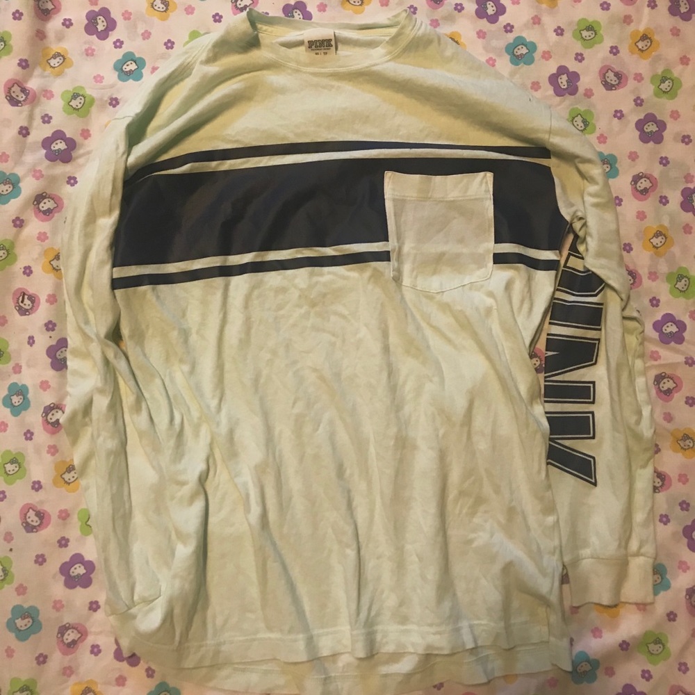 PINK mint & navy long sleeve-t